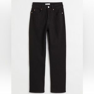 NWOT H&M high waisted straight leg black jeans
